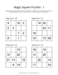 4x4 Magic Square Puzzle - 1