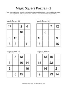 4x4 Magic Square Puzzle - 2