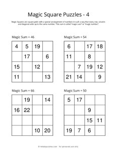 4x4 Magic Square Puzzle - 4