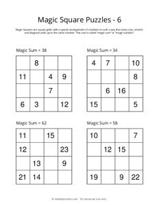 4x4 Magic Square Puzzle - 6