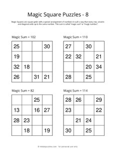 4x4 Magic Square Puzzle - 8