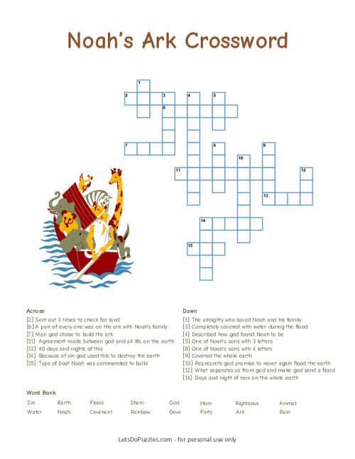 Noahs Ark Crossword