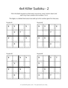 4x4 Killer Sudoku - 2