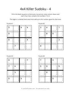 Printable Killer Sudoku