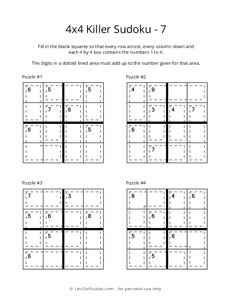 Killer Sudoku Para Crianças 8x8 - Fácil ao Difícil - Volume 2 - 141 Jogos