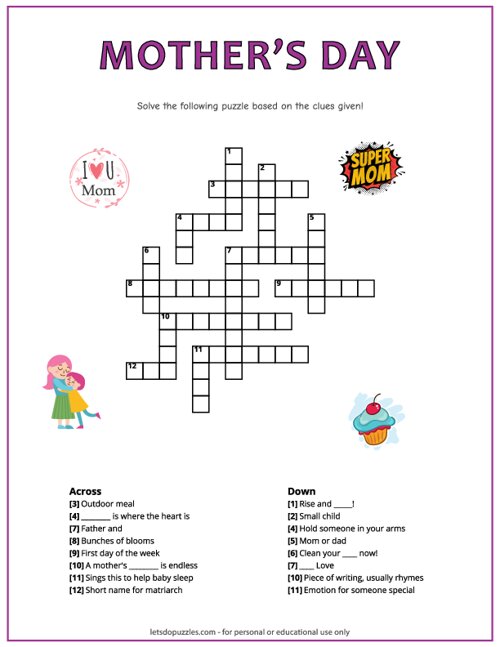 Mothers Day Crossword