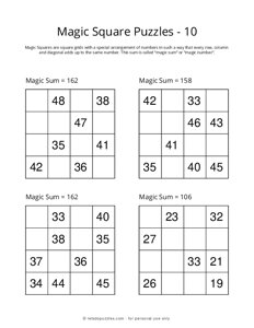 4x4 Magic Square Puzzle - 10