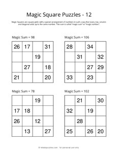 4x4 Magic Square Puzzle - 12