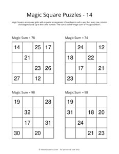 4x4 Magic Square Puzzle - 14