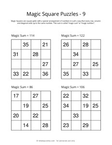 4x4 Magic Square Puzzle - 9