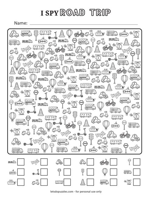 Printable Road Trip Activities Travel Games and Puzzles for 