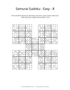 Samurai Sudoku - Easy - 8