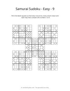 Samurai Sudoku - Easy - 9