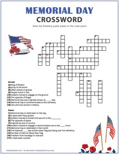 Memorial Day Crossword