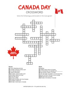 Canada Day Crossword