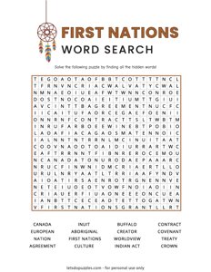 First Nations Word Search