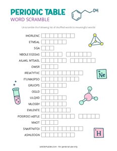 Periodic Table Word Scramble