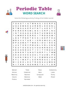 Periodic Table Word Search