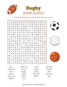 Rugby Word Search
