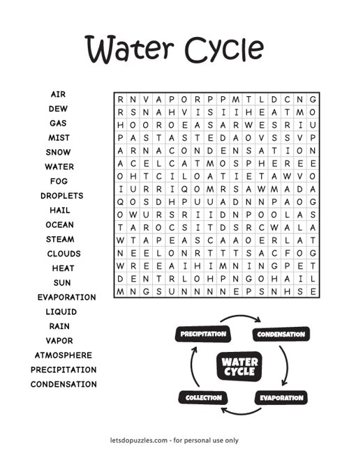 Water Cycle Word Search