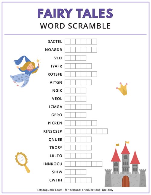 Fairy Tale Word Scramble