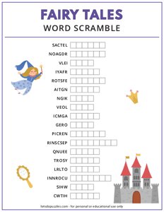 Fairy Tale Word Scramble