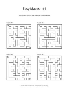 Easy Maze Puzzles - 1