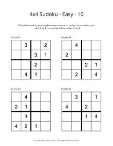 4x4 Sudoku - Easy - 10