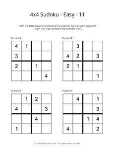 4x4 Sudoku - Easy - 11