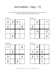 4x4 Sudoku - Easy - 13