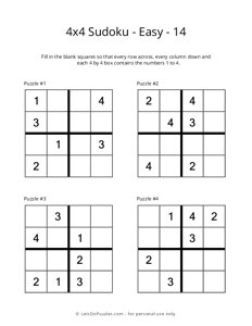 4x4 Sudoku - Easy - 14