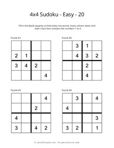 4x4 Sudoku - Easy - 20