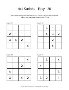 20 Free Printable Sudoku Puzzles for All Levels