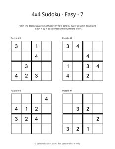 4x4 Sudoku - Easy - 7