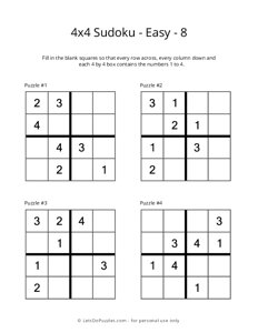 4x4 Sudoku - Easy - 8