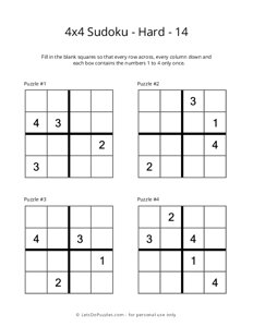 4x4 Sudoku - Hard - 14