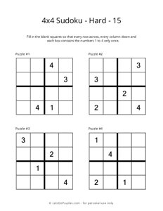 4x4 Sudoku - Hard - 15