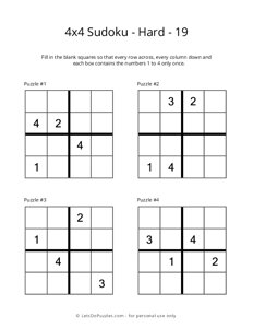 4x4 Sudoku - Hard - 19