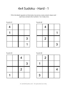 4x4 Sudoku - Hard - 1