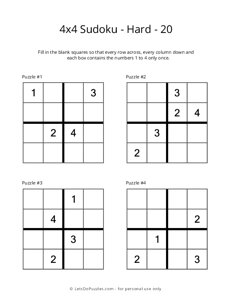4x4 Sudoku - Hard - 20