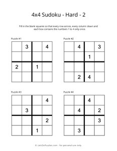 4x4 Sudoku - Hard - 2
