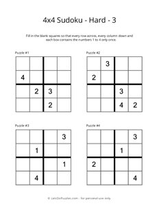 4x4 Sudoku - Hard - 3