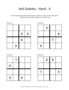4x4 Sudoku - Hard - 4