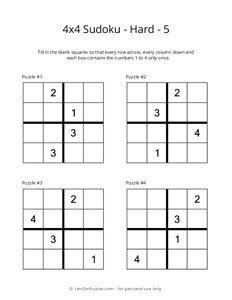 4x4 Sudoku - Hard - 5