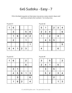 6x6 Sudoku - Easy - 7