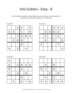 6x6 Sudoku - Easy - 8