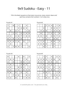 9x9 Sudoku - Easy - 11