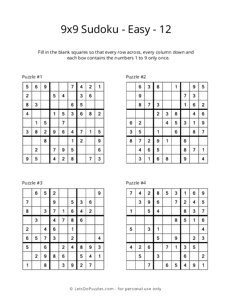 9x9 Sudoku - Easy - 12