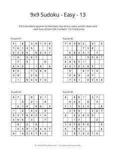 9x9 Sudoku - Easy - 13