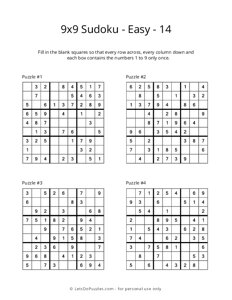 9x9 Sudoku - Easy - 14